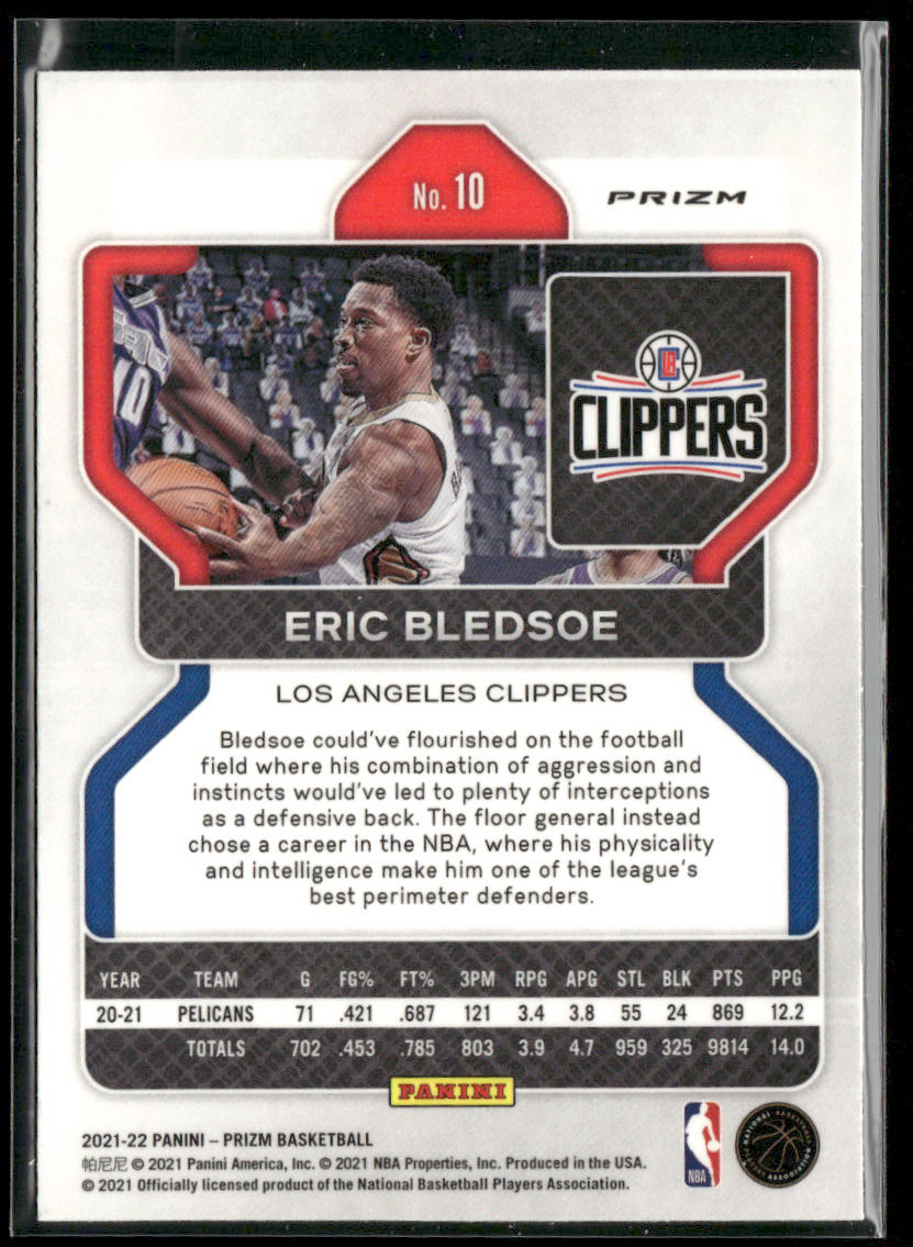 Eric Bledsoe 2021-22 Panini Prizm Silver #10 Los Angeles Clippers
