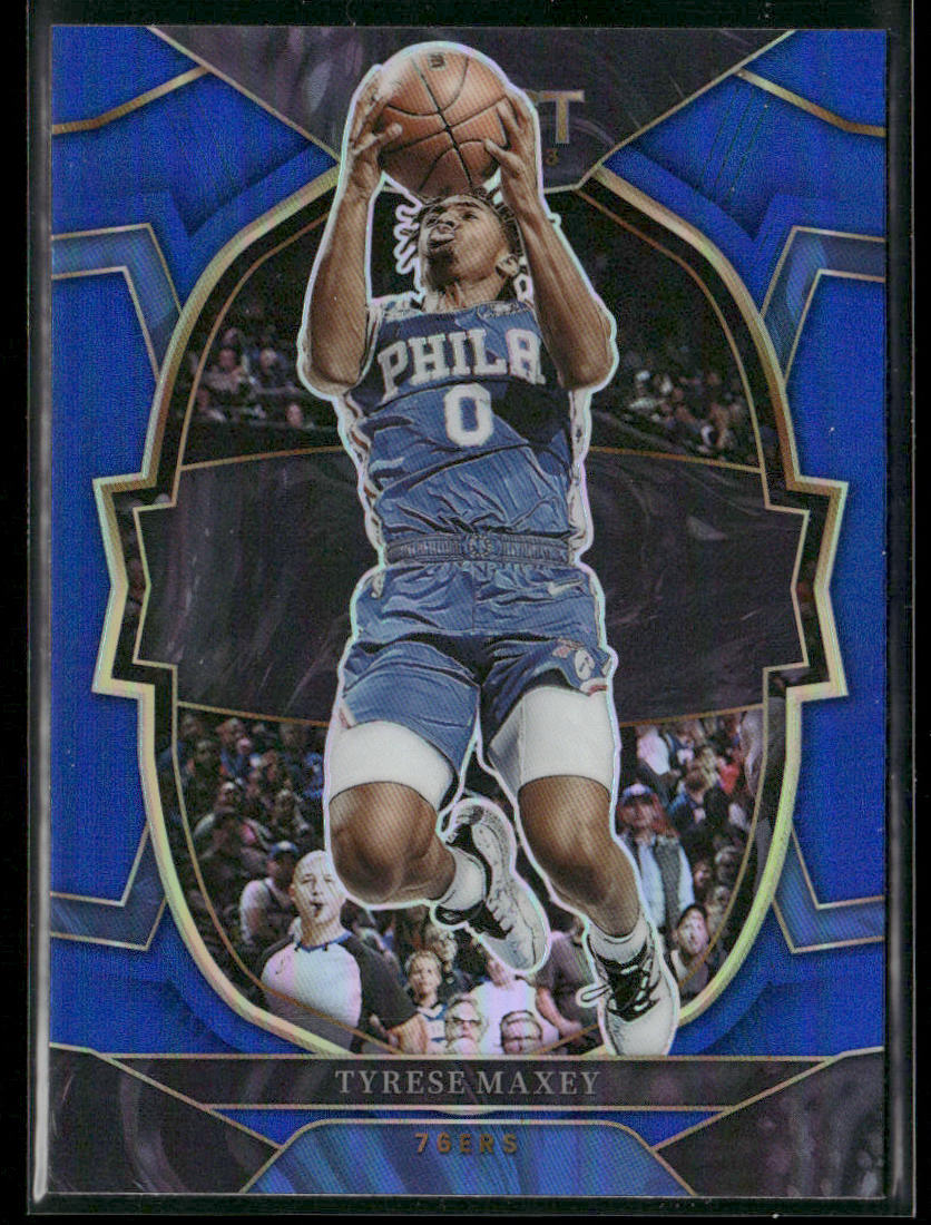 Tyrese Maxey 2022-23 Panini Select Blue Prizms #9 Philadelphia 76ers