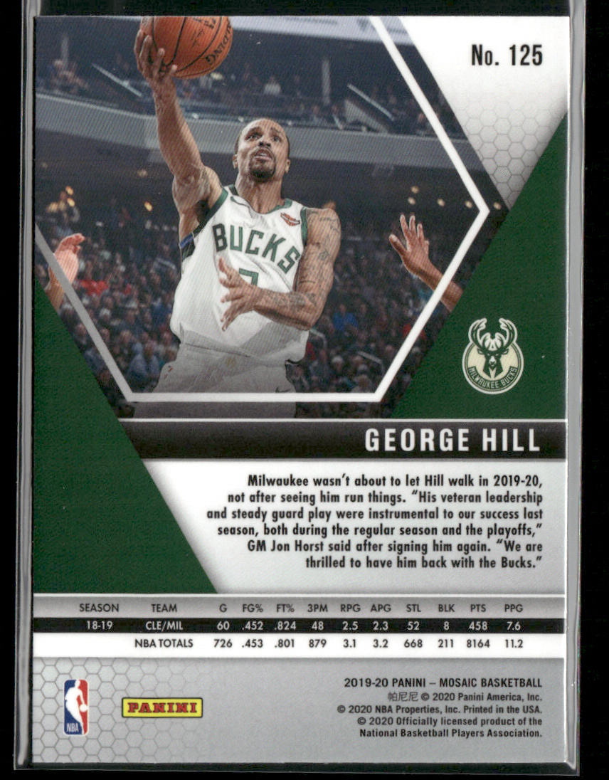 George Hill 2019-20 Panini Mosaic #125 Milwaukee Bucks