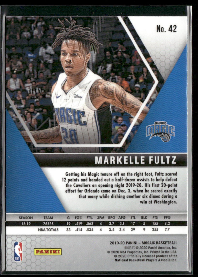 Markelle Fultz 2019-20 Panini Mosaic #42 Orlando Magic