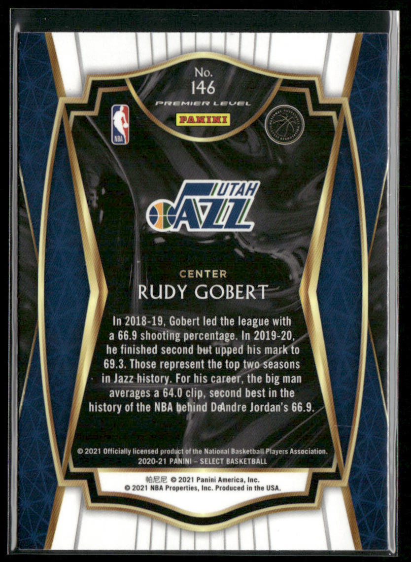 Rudy Gobert 2020-21 Panini Select Blue #146 Utah Jazz