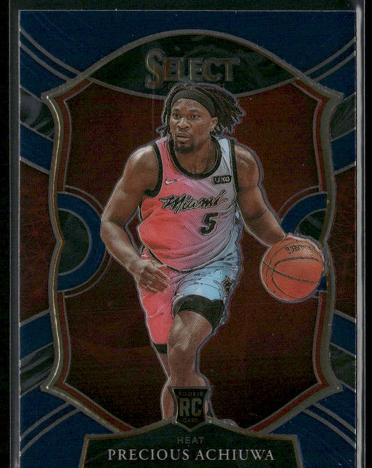Precious Achiuwa 2020-21 Panini Select Blue #80 RC Miami Heat front