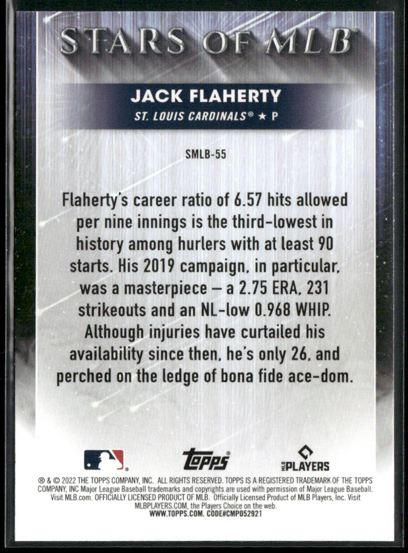 Jack Flaherty 2022 Topps Stars of MLB #SMLB-55 St. Louis Cardinals back