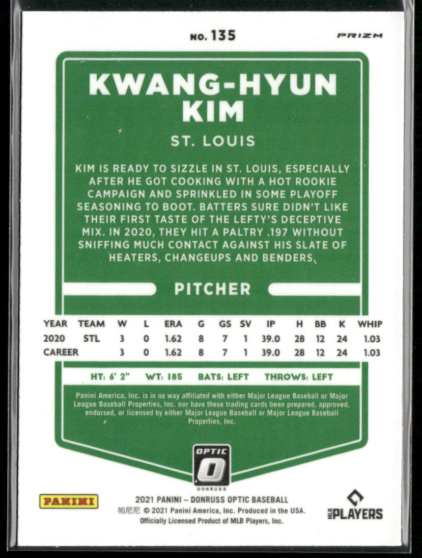 Kwang-Hyun Kim 2021 Donruss Optic Holo #135 St. Louis Cardinals
