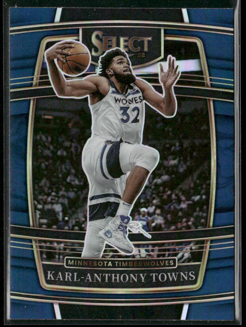 Karl-Anthony Towns 2021-22 Panini Select Blue Prizms #10 Minnesota Timberwolves