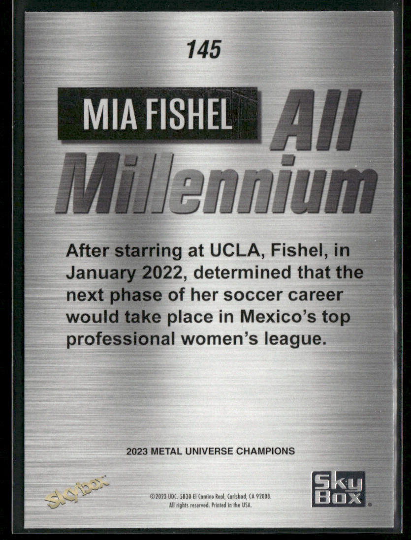 Mia Fishel 2023 SkyBox Metal Universe Champions #145 back