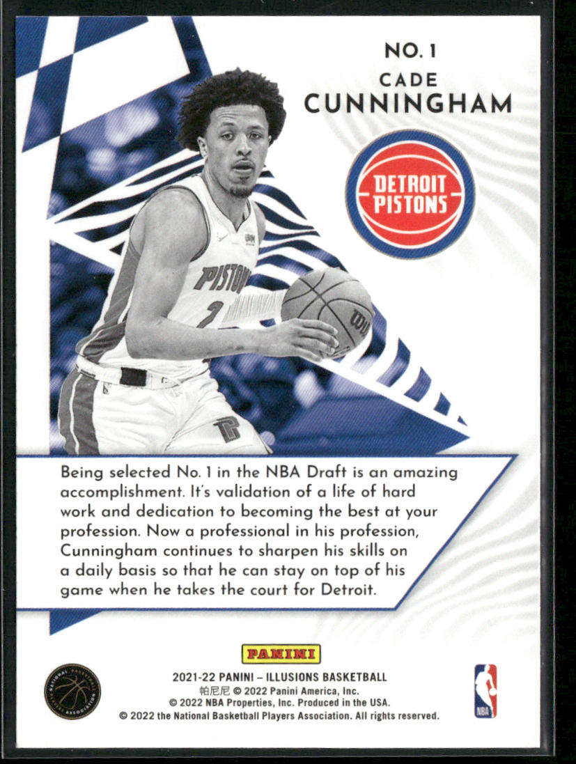 Cade Cunningham 2021-22 Panini Illusions Amazing Asia Red and Yellow #1 Pistons