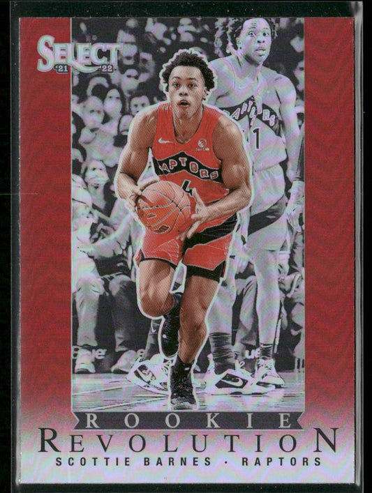 Scottie Barnes 2021-22 Panini Select Rookie Revolution Silver Prizms #13 Raptors