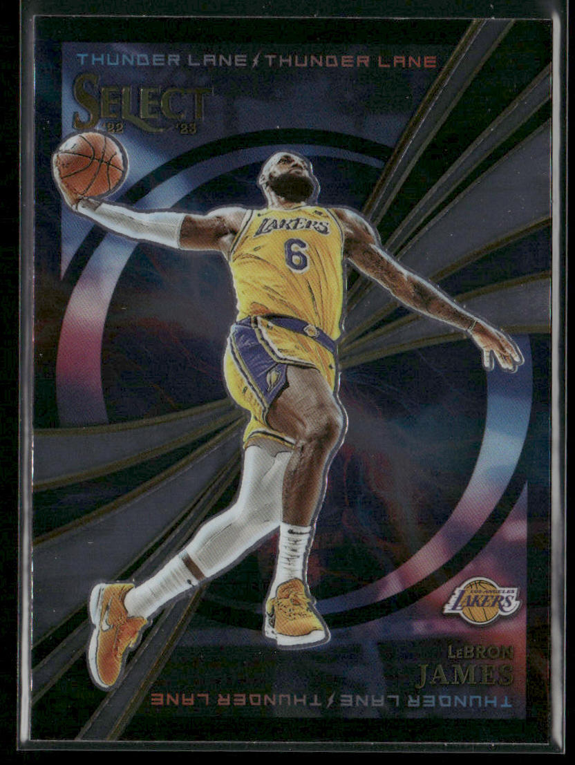 LeBron James 2022-23 Panini Select Thunder Lane #2 Los Angeles Lakers