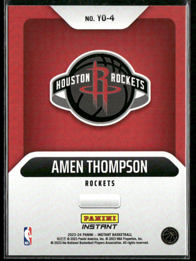 Amen Thompson 2023-24 Panini Instant NBA Year One #YO-4 Houston Rockets