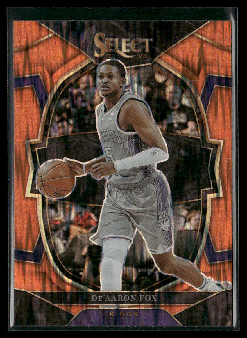 De'Aaron Fox 2022-23 Panini Select Orange Flash Prizms #13 Sacramento Kings