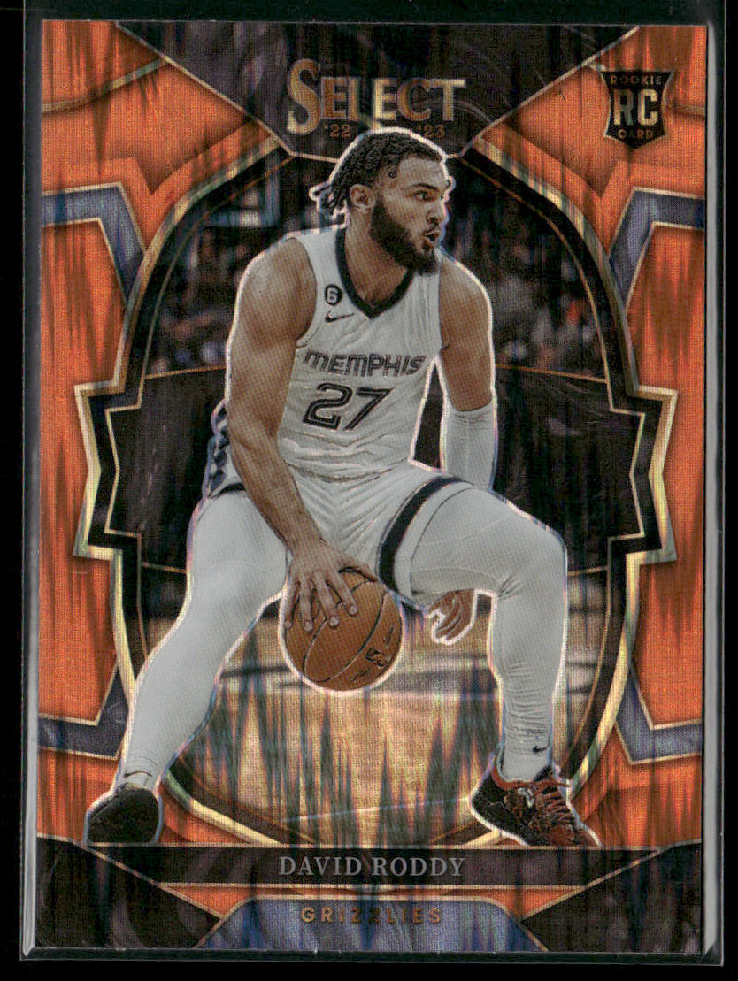 David Roddy 2022-23 Panini Select Orange Flash Prizms #78 RC Memphis Grizzlies