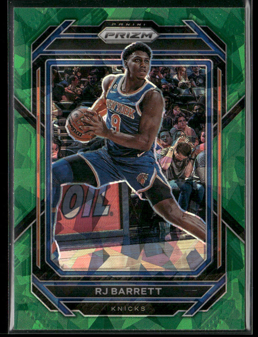 RJ Barrett 2022-23 Panini Prizm Prizms Green Ice #14 New York Knicks