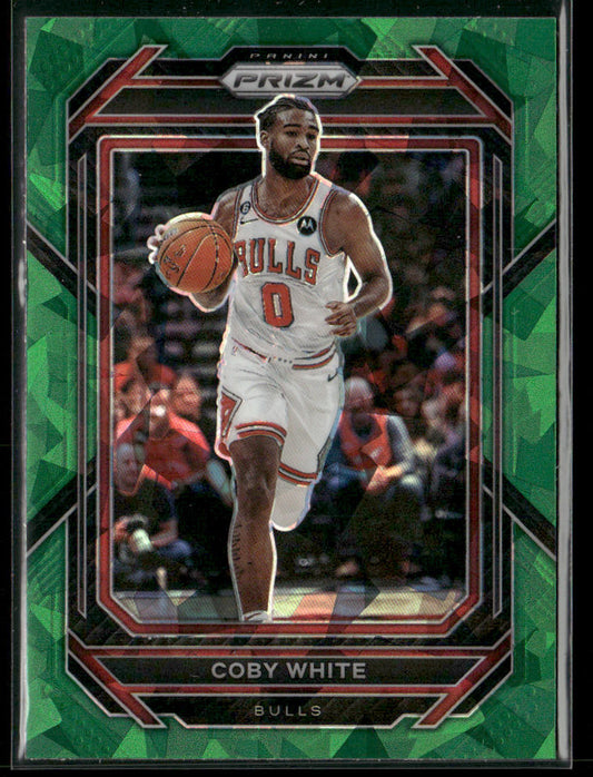Coby White 2022-23 Panini Prizm Prizms Green Ice #71 Chicago Bulls