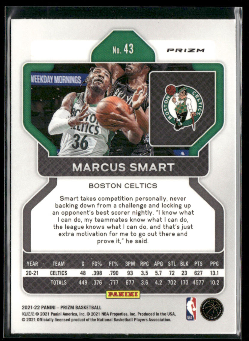 Marcus Smart 2021-22 Panini Prizm Ice #43 Boston Celtics