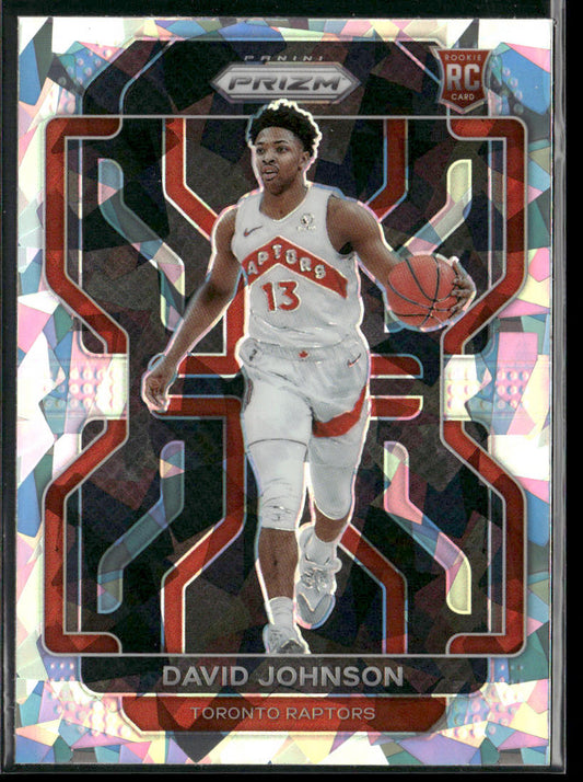 David Johnson 2021-22 Panini Prizm Ice #278 RC Toronto Raptors