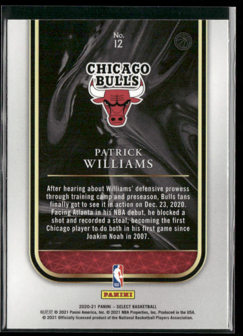 Patrick Williams 2020-21 Panini Select Rookie Selections #12 Chicago Bulls