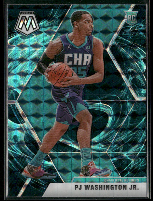 PJ Washington Jr. 2019-20 Panini Mosaic Green Prizm #213 RC Charlotte Hornets