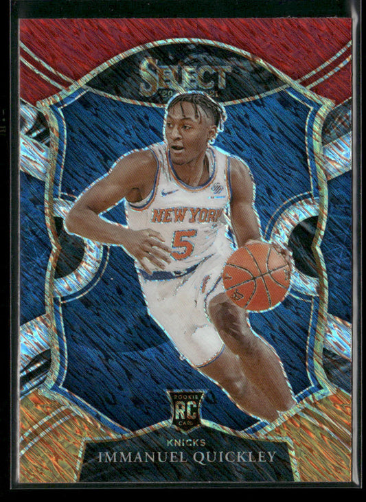 Immanuel Quickley 2020-21 Panini Select Red White Orange Shimmer #85 RC Knicks