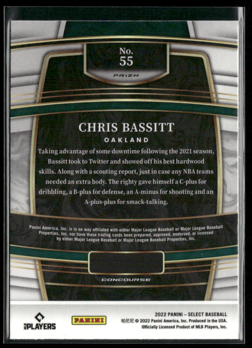 Chris Bassitt 2022 Panini Select Scope #55 Oakland Athletics