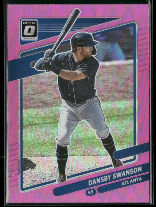 Dansby Swanson 2021 Donruss Holo Pink #66 Atlanta Braves