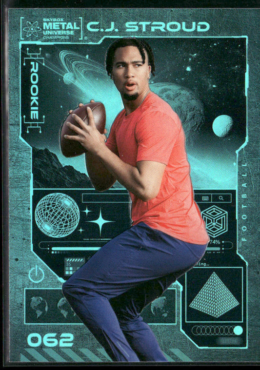 C.J. Stroud 2023 SkyBox Metal Universe Champions Aqua #062