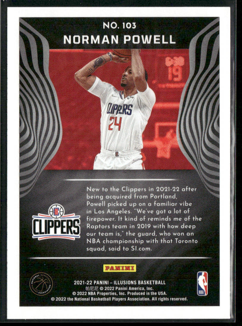 Norman Powell 2021-22 Panini Illusions Asia #103 Los Angeles Clippers