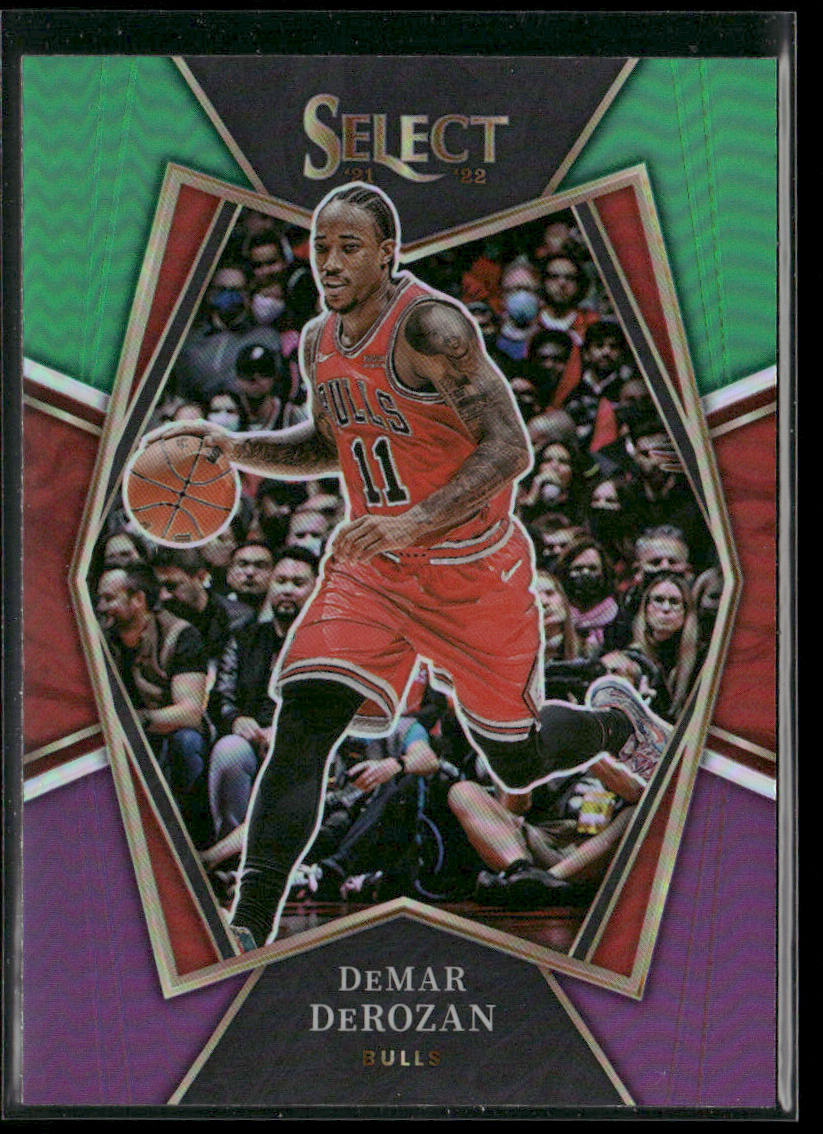 DeMar DeRozan 2021-22 Panini Select Green White Purple Prizms #148 Chicago Bulls