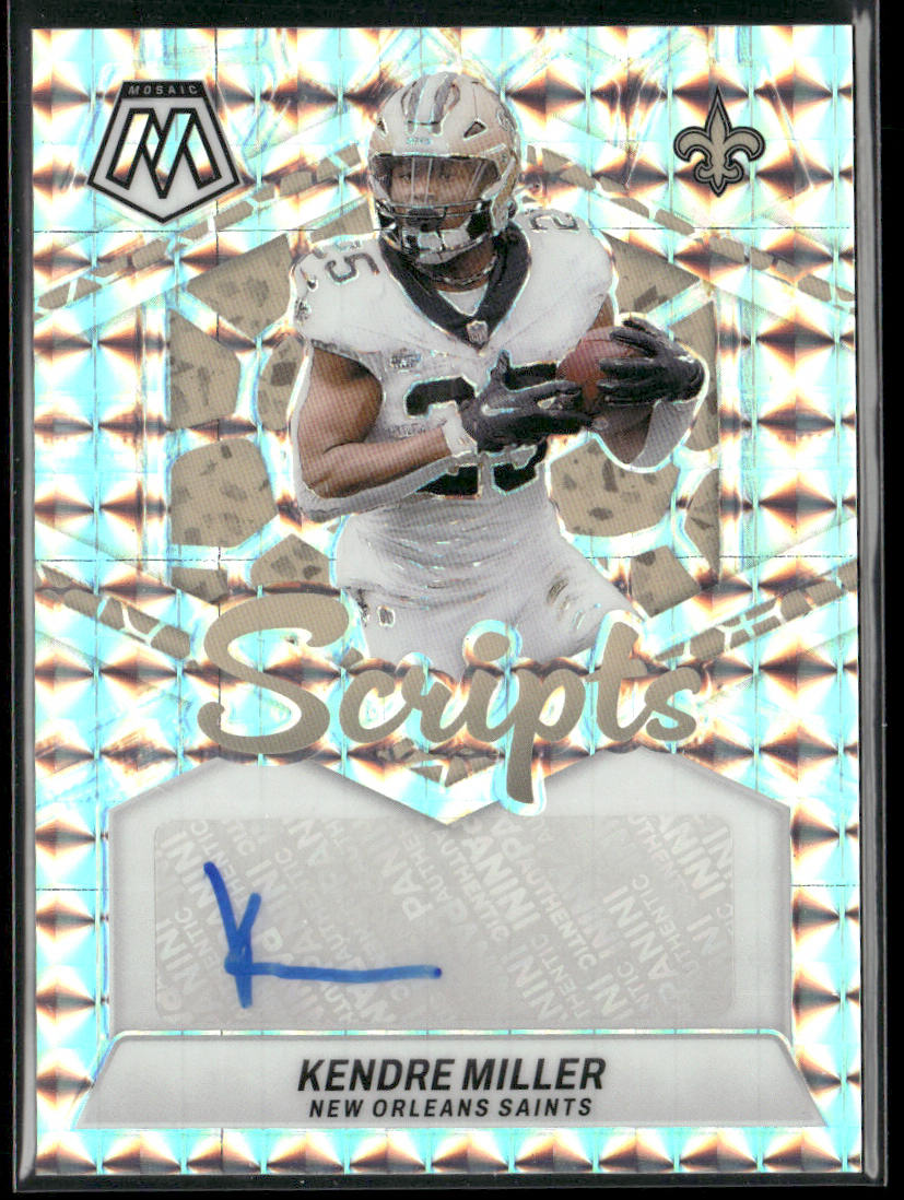 Kendre Miller 2024 Panini Mosaic Scripts #SC-SMI AU New Orleans Saints front