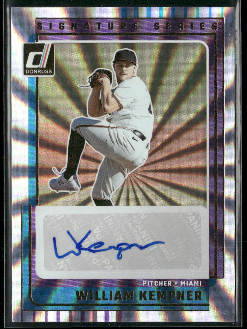 William Kempner 2025 Donruss Signature Series #SG-WKP AU Miami Marlins front