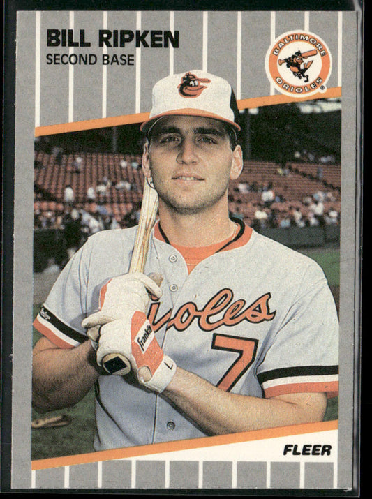 Bill Ripken 1989 Fleer #616e ICONIC : Black box on knob Baltimore Orioles front