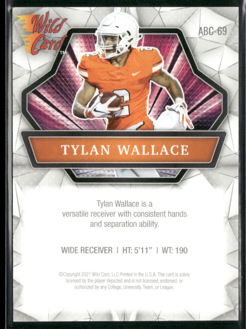 Tylan Wallace 2021 Wild Card Alumination #ABC-69 Oklahoma State Cowboys back