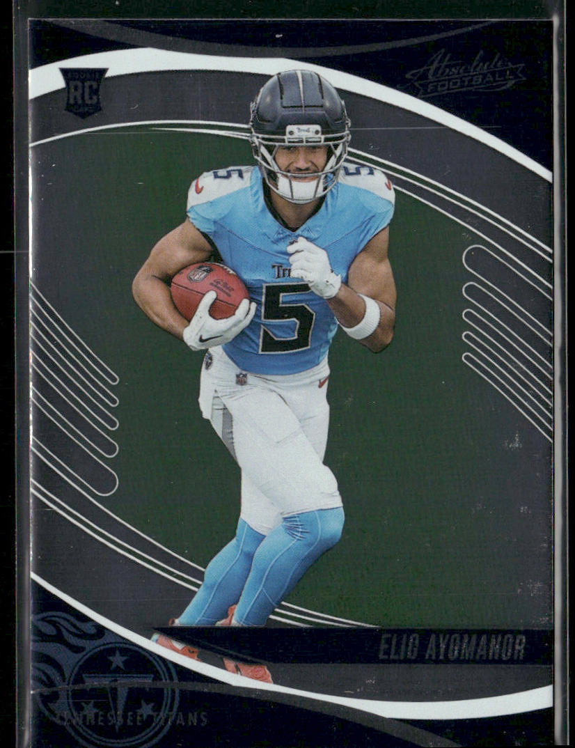 Elic Ayomanor 2025 Panini Absolute Yellow #122 RC Tennessee Titans front
