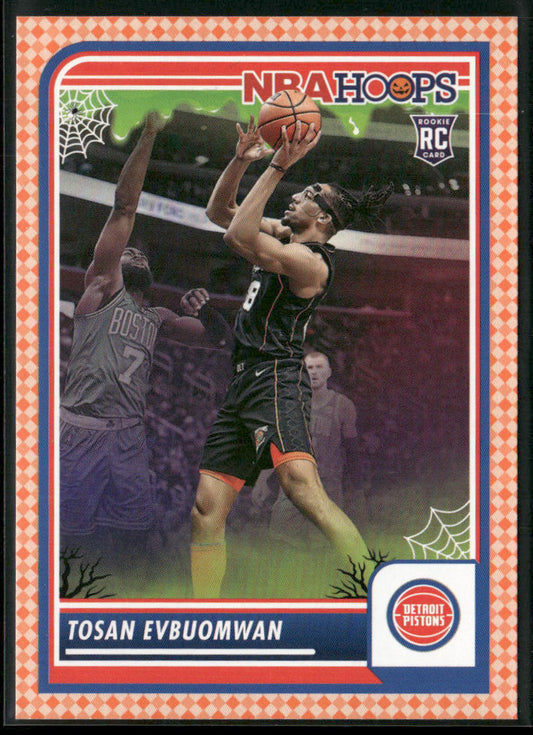 Tosan Evbuomwan 2023-24 Hoops Haunted Hoops Orange #133 RC Detroit Pistons front