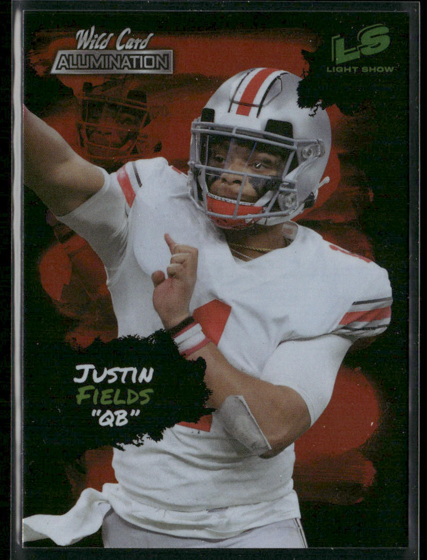 Justin Fields 2021 Wild Card Alumination Light Show Red #LS-3 Buckeyes front