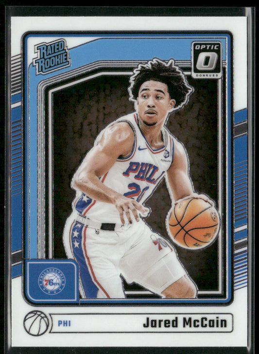 Jared McCain 2024-25 Donruss Optic #270 RC Philadelphia 76ers front