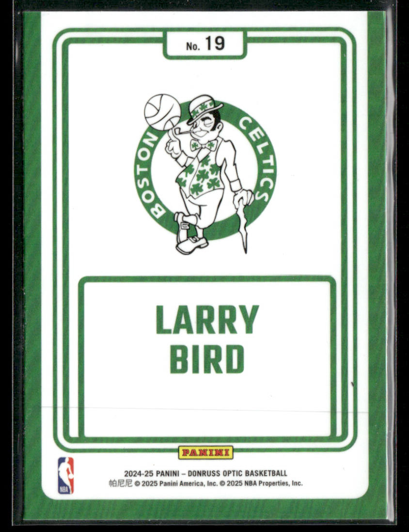 Larry Bird 2024-25 Donruss Optic Winner Stays #19 Boston Celtics back