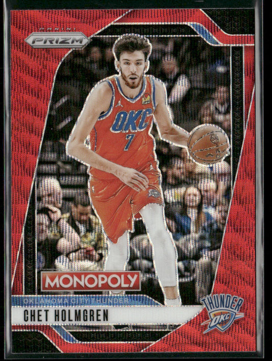 Chet Holmgren 2024-25 Panini Prizm Monopoly Red Prizms #80 Oklahoma City Thunder front