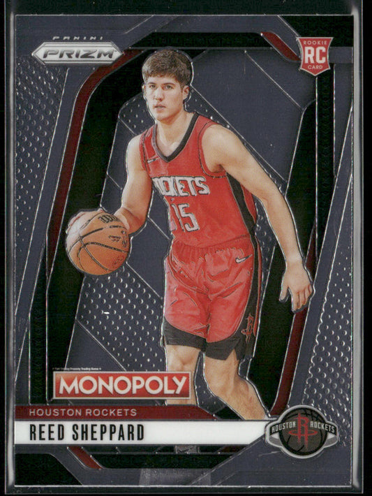 Reed Sheppard 2024-25 Panini Prizm Monopoly #72 RC Houston Rockets front