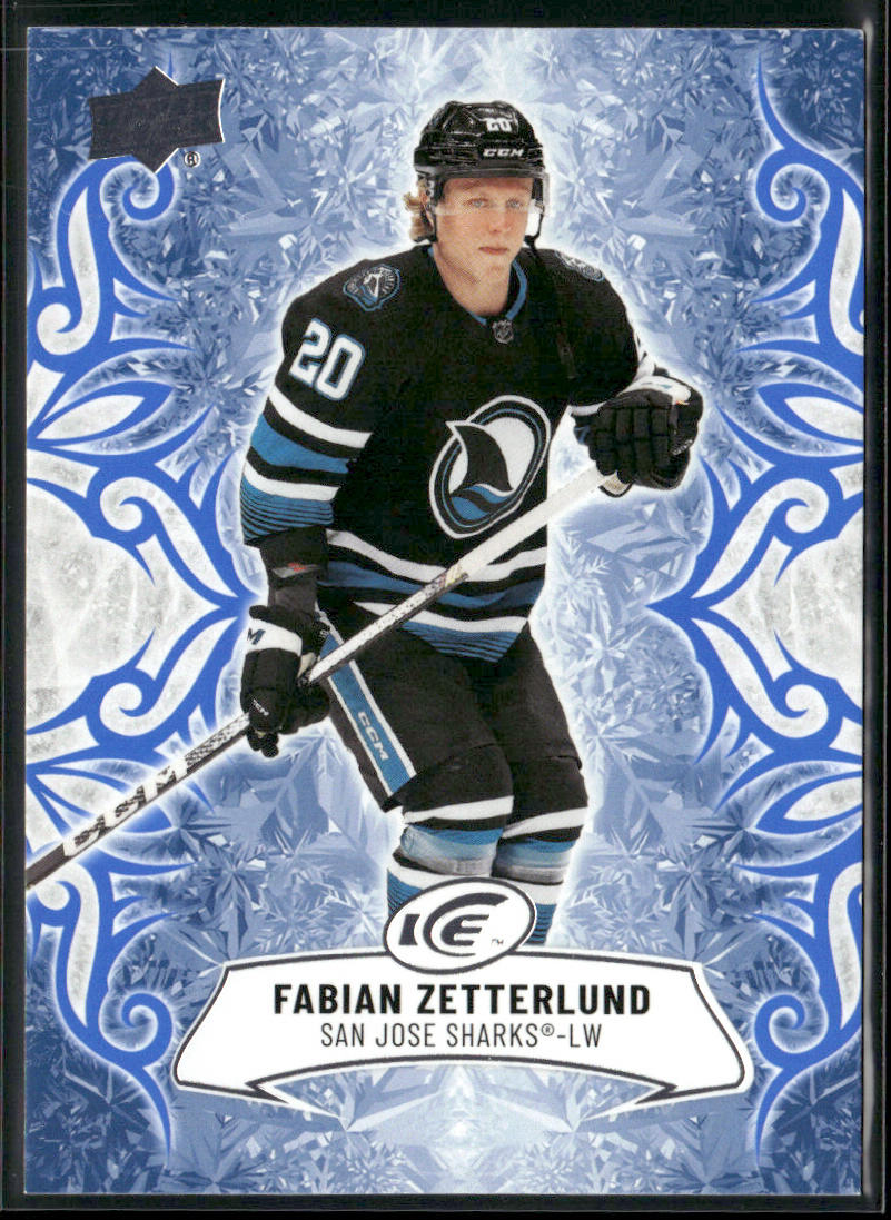 Fabian Zetterlund 2024-25 Upper Deck Ice #68 San Jose Sharks front
