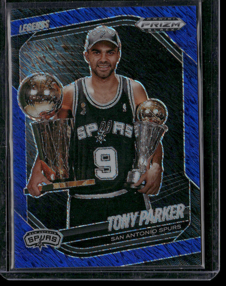 Tony Parker 2024-25 Panini Prizm Black Blue Shimmer #275 SN San Antonio Spurs front