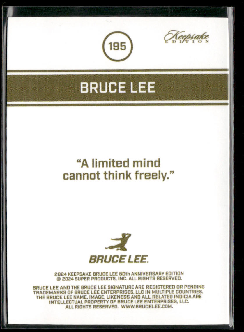 Bruce Lee 2024 Keepsake 50th Anniversary Kaleidoscope Edition Lasergraph #195 back