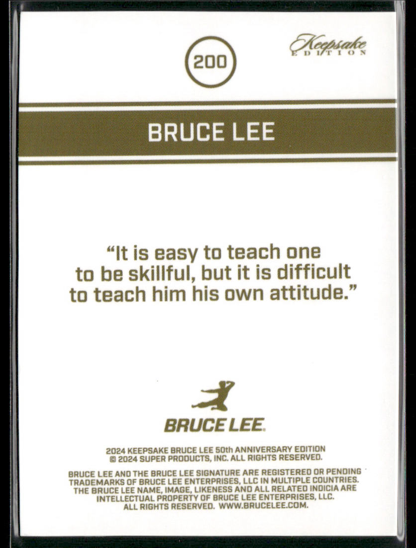 Bruce Lee 2024 Keepsake 50th Anniversary Kaleidoscope Edition #200 back