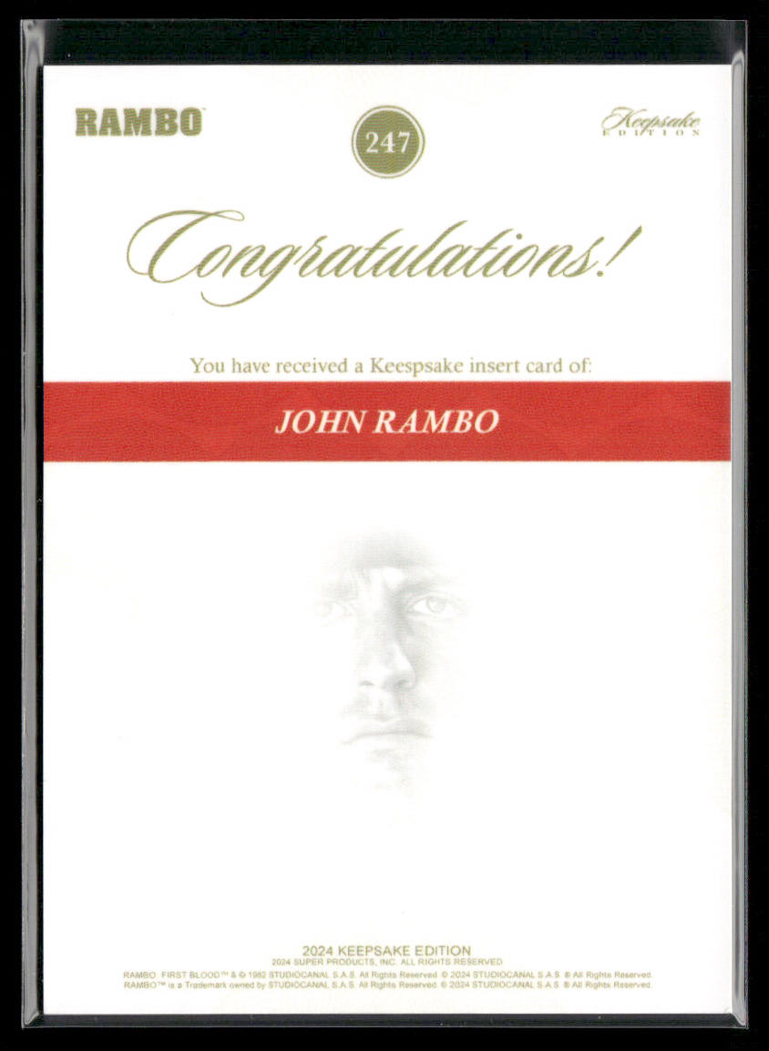Rambo 2024 Keepsake Edition John Rambo #247 back