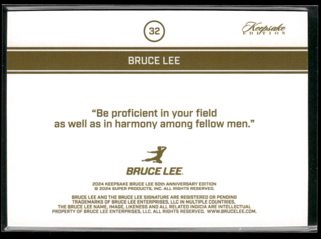 Bruce Lee 2024 Keepsake Bruce Lee 50th Anniversary Kaleidoscope Edition #32 back