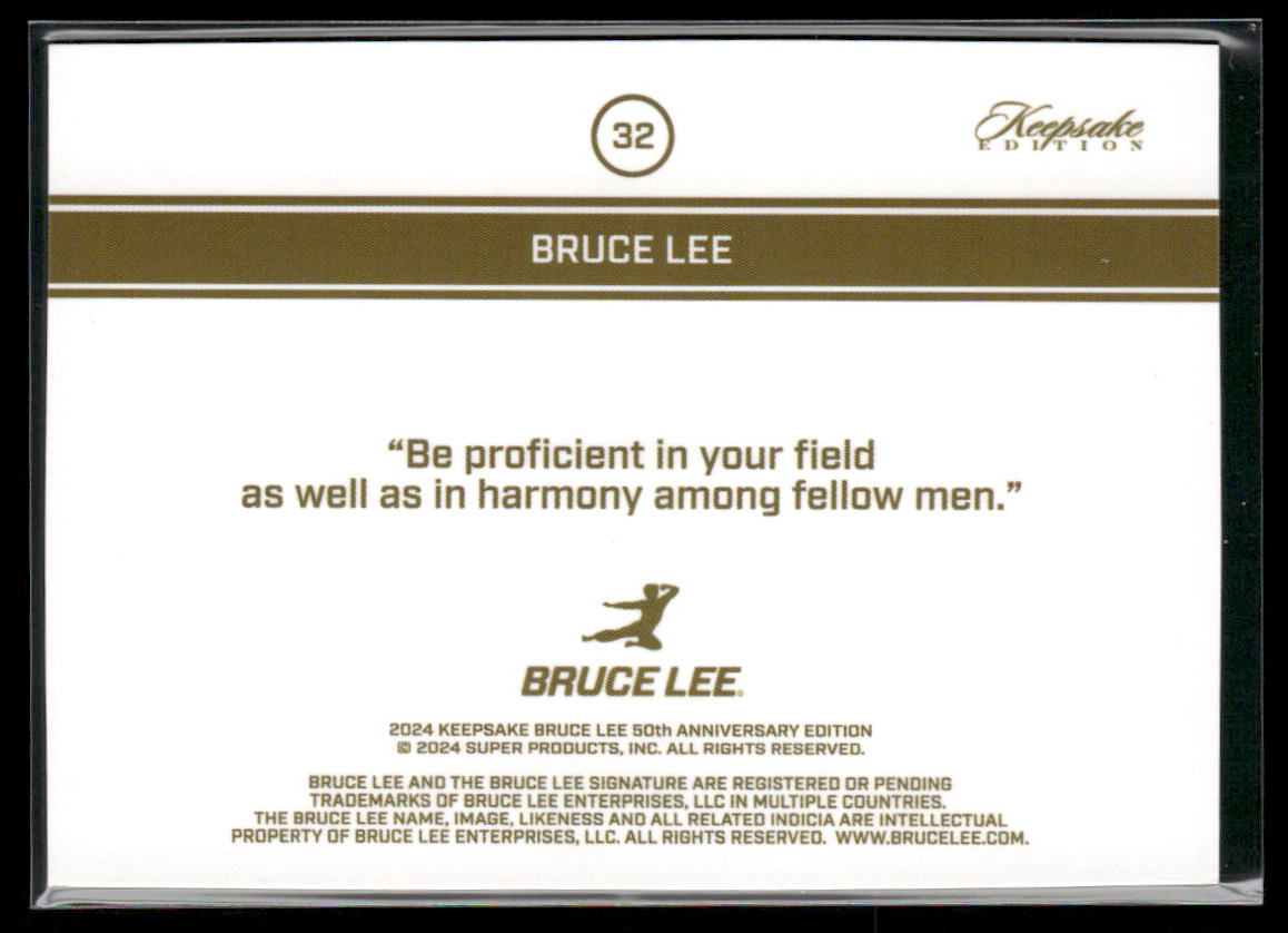 Bruce Lee 2024 Keepsake Bruce Lee 50th Anniversary Kaleidoscope Edition #32 back