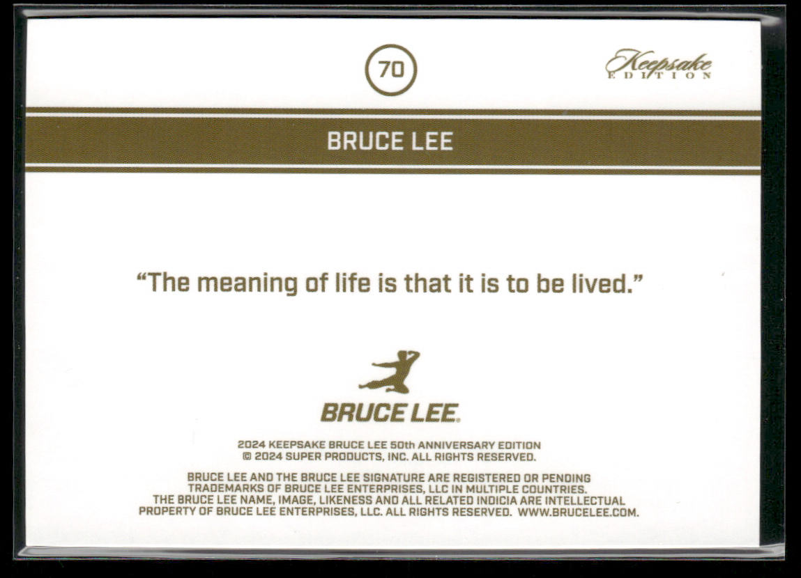 Bruce Lee 2024 Keepsake Bruce Lee 50th Anniversary Kaleidoscope Edition #70 back