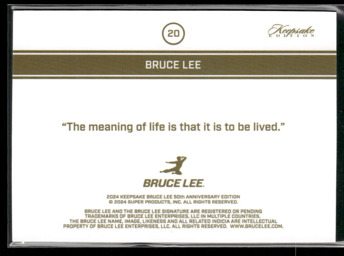 Bruce Lee 2024 Keepsake Bruce Lee 50th Anniversary Kaleidoscope Edition #20 back