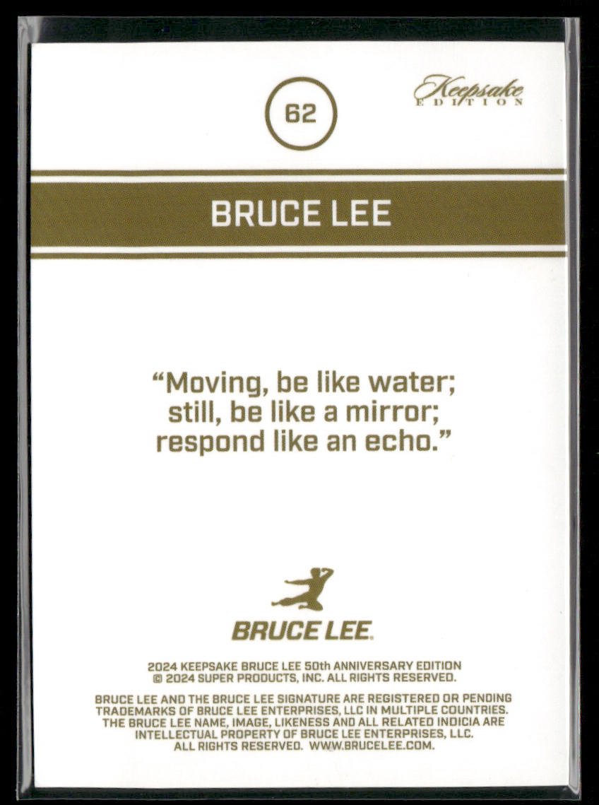 Bruce Lee 2024 Keepsake Edition Bruce Lee 50th Anniversary Collection #62 back