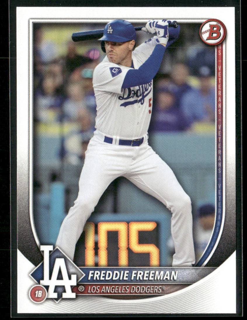 Freddie Freeman 2025 Bowman #5 Los Angeles Dodgers front